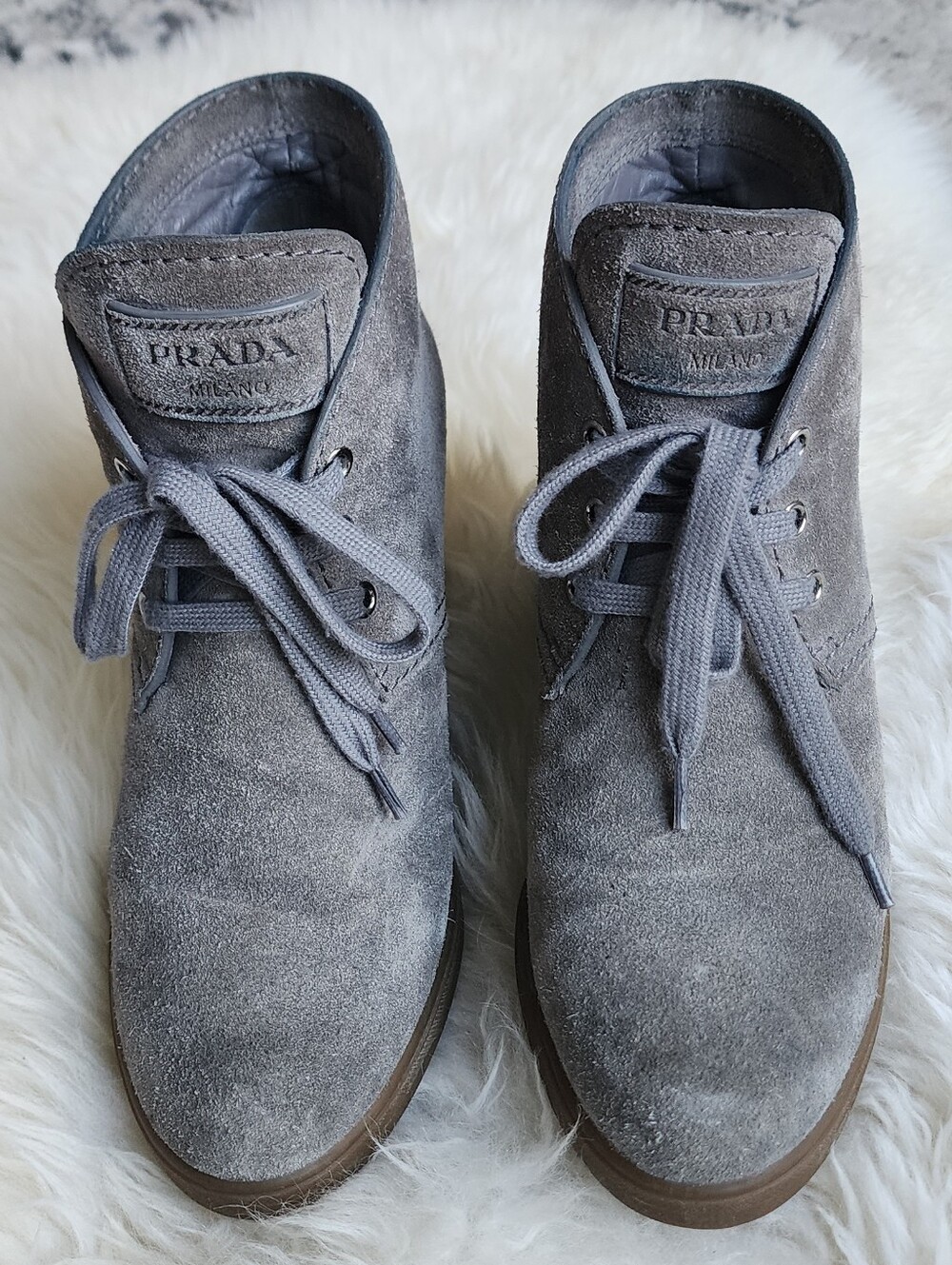 Prada Men’s Gray Suede Chukka Boots